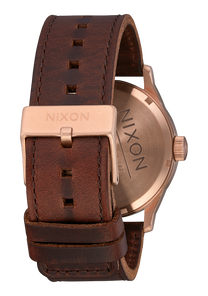 Sentry Leather Rose Gold Navy Brown View 3