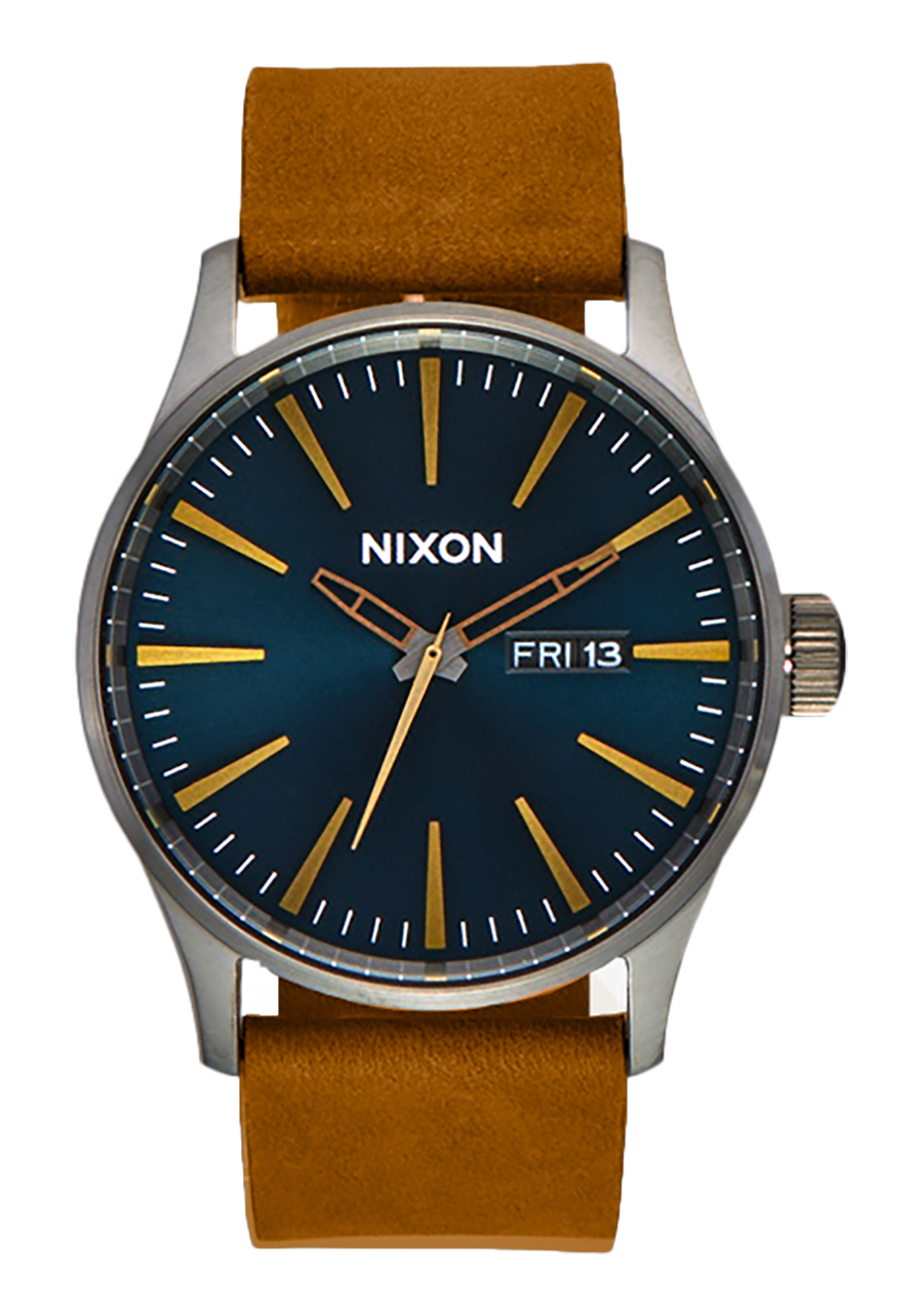 Sentry Leather Gunmetal Indigo Brown View 1