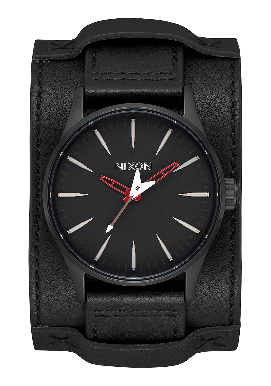Sentry Leather Black Red Seek Destroy View 1