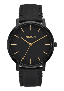 Porter Leather All Black / Gold View 1