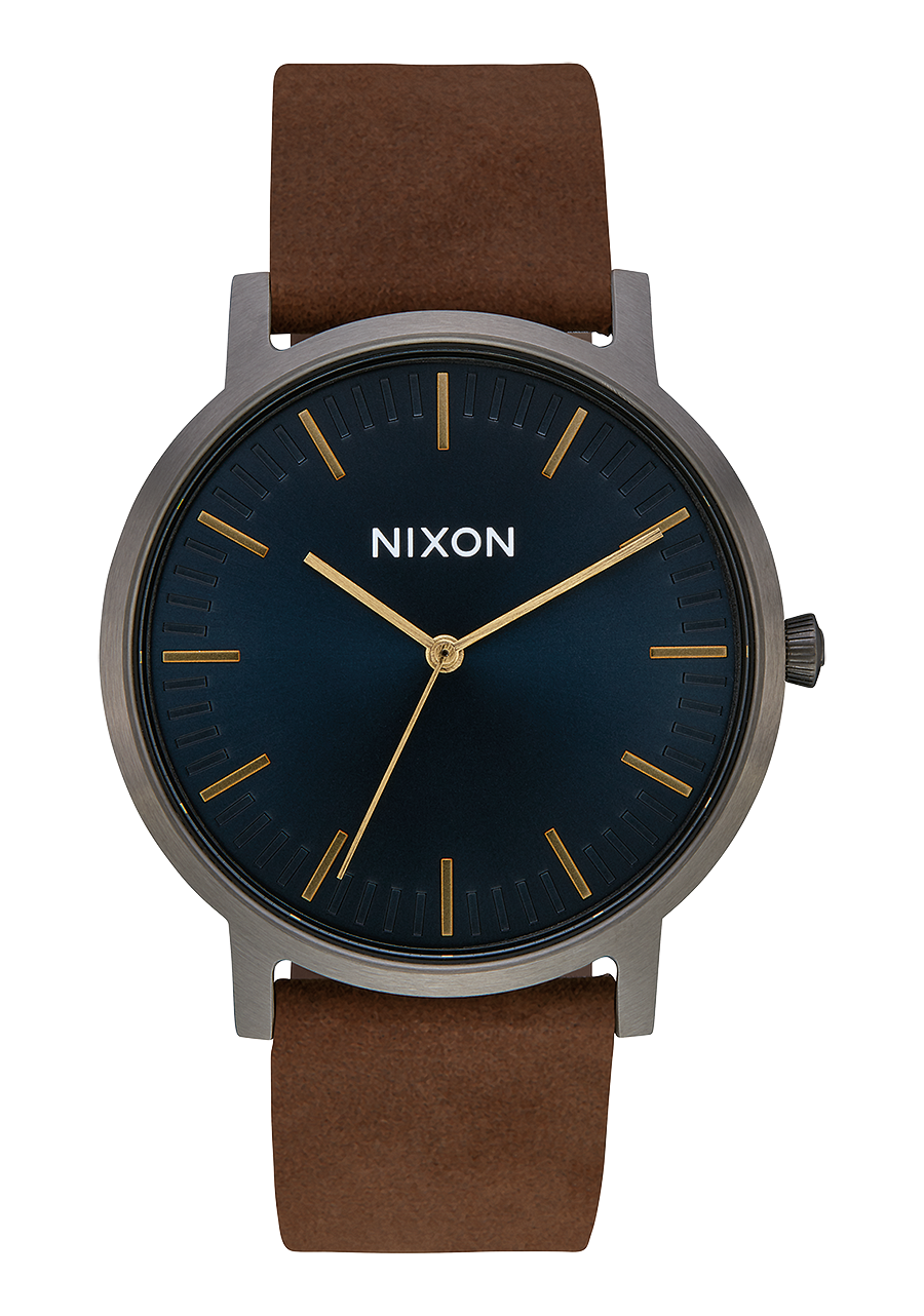 Porter Leather Gunmetal Indigo Brown View 1