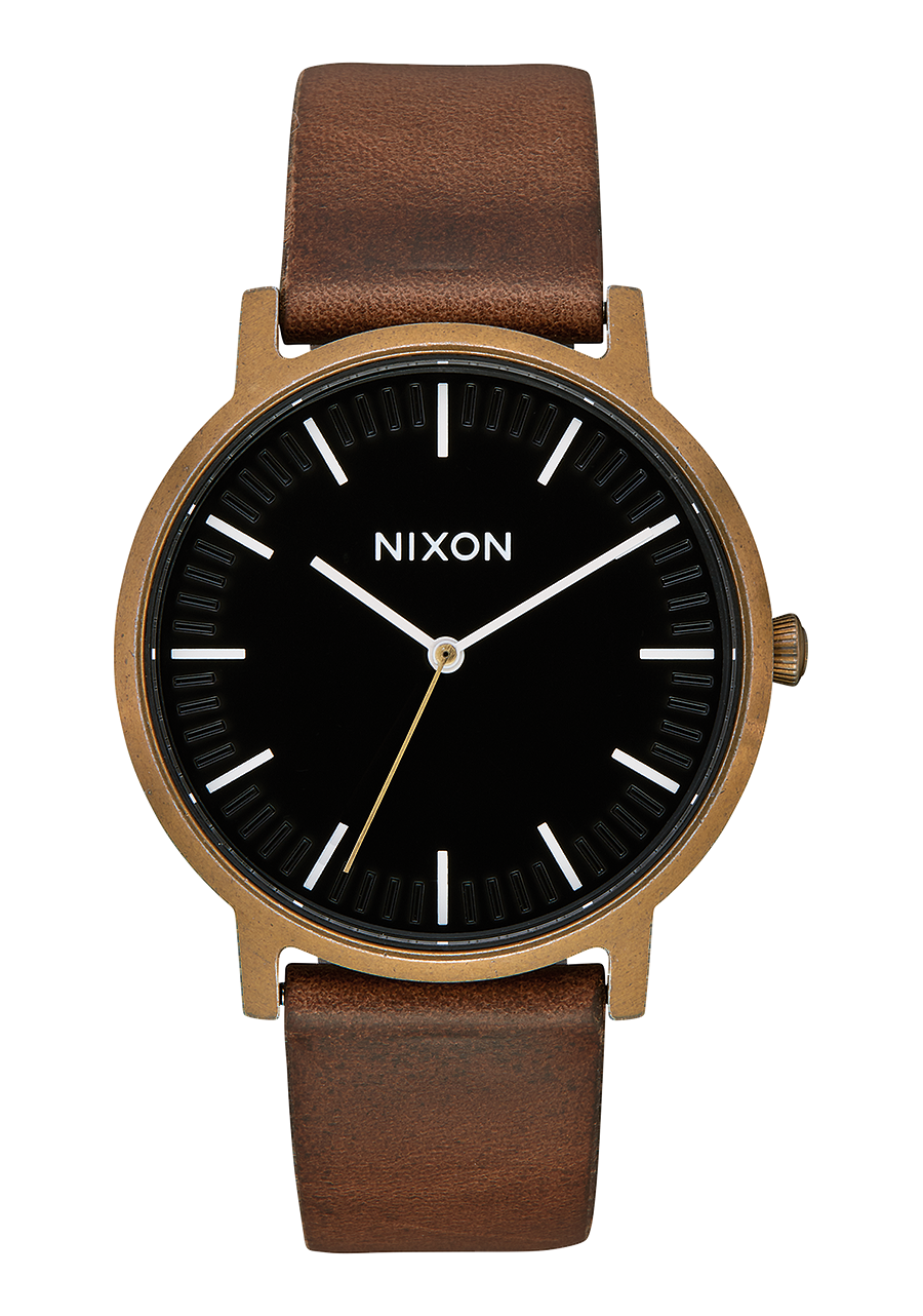 Porter Leather Brass Black Brown View 1