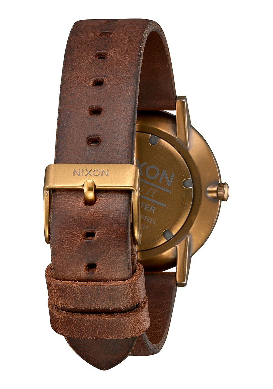 Porter Leather Brass Black Brown View 3