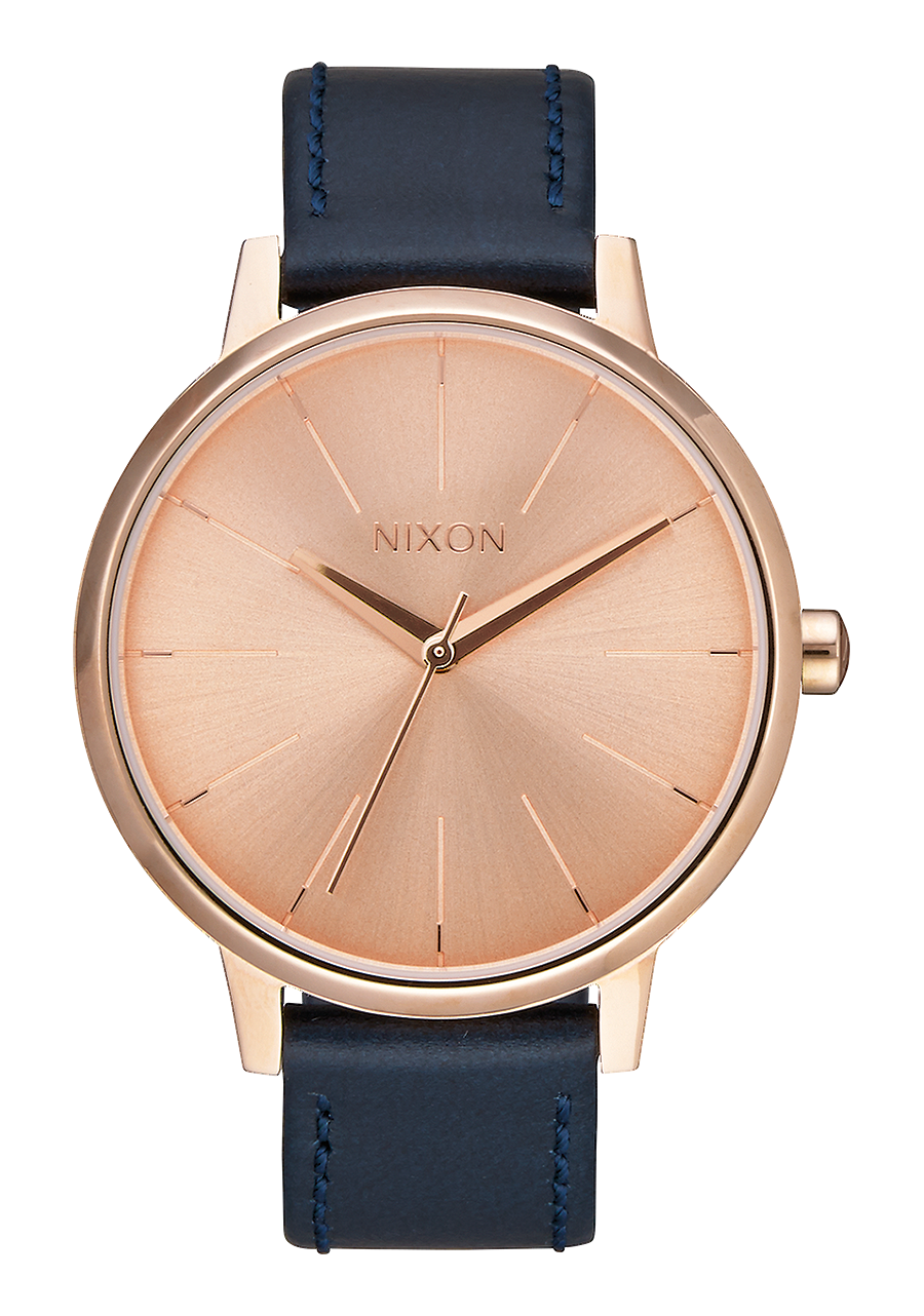 Kensington Leather Rose Gold Navy View 1
