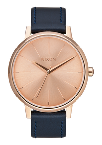 Kensington Leather Rose Gold Navy View 1