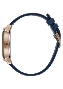 Kensington Leather Rose Gold Navy View 2