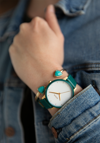 Kensington Leather Gold White Teal View 6