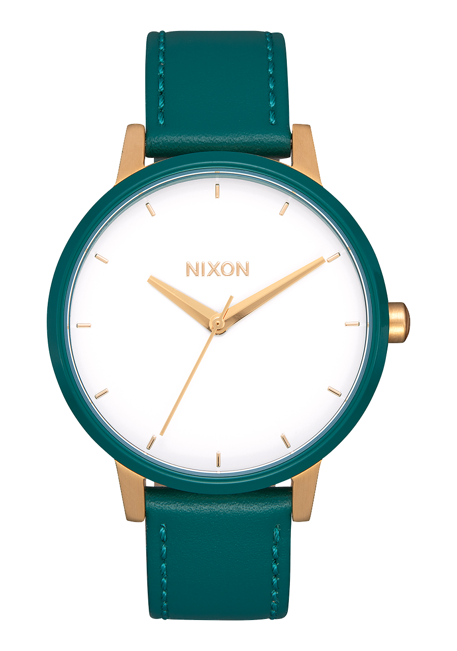 Kensington Leather Gold White Teal View 1