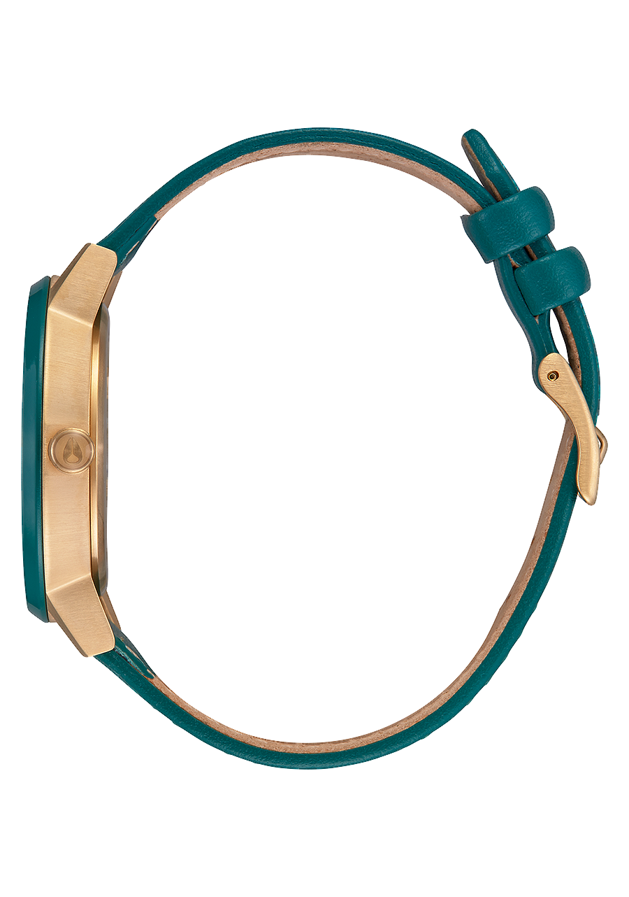 Kensington Leather Gold White Teal View 2