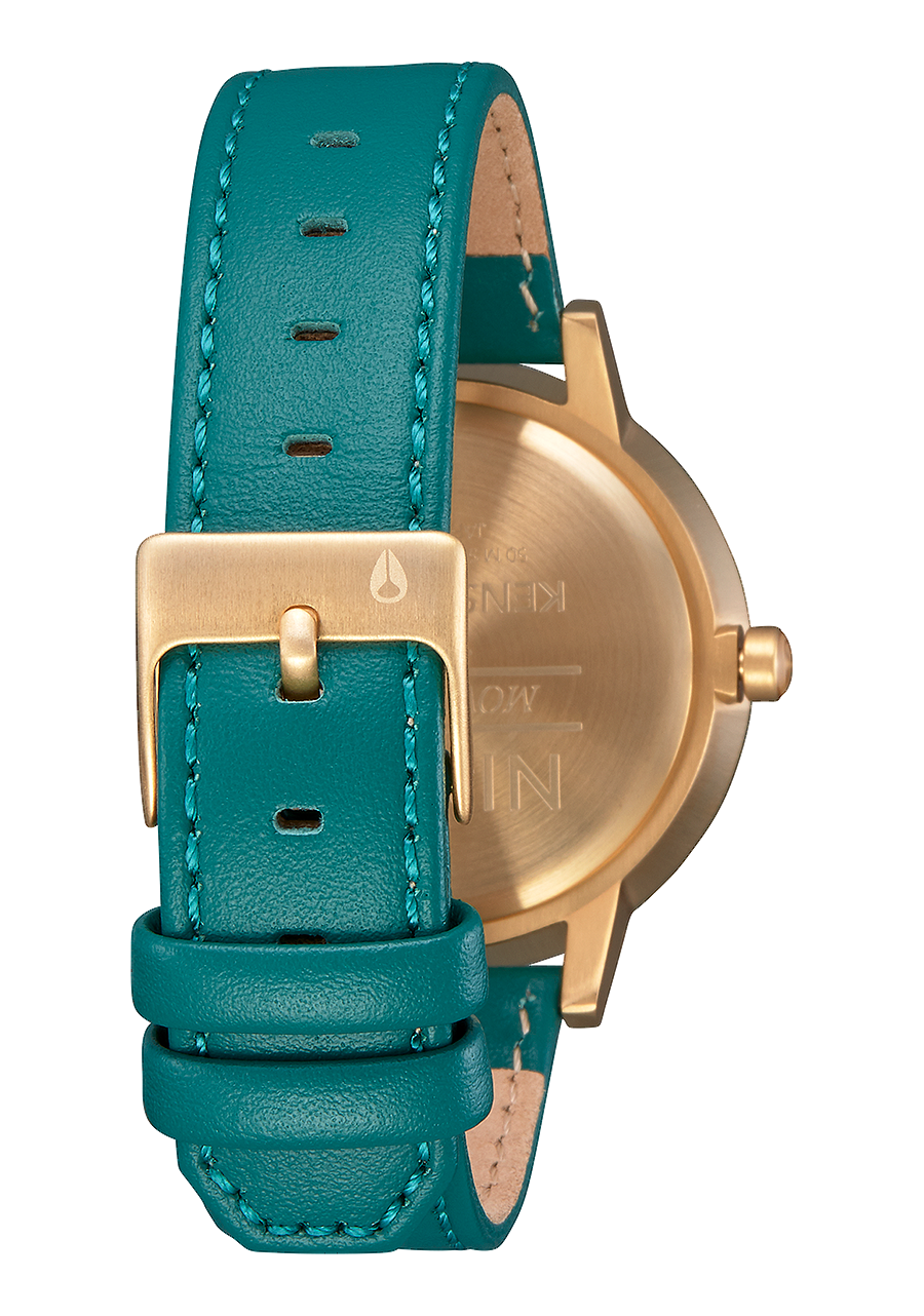 Kensington Leather Gold White Teal View 3