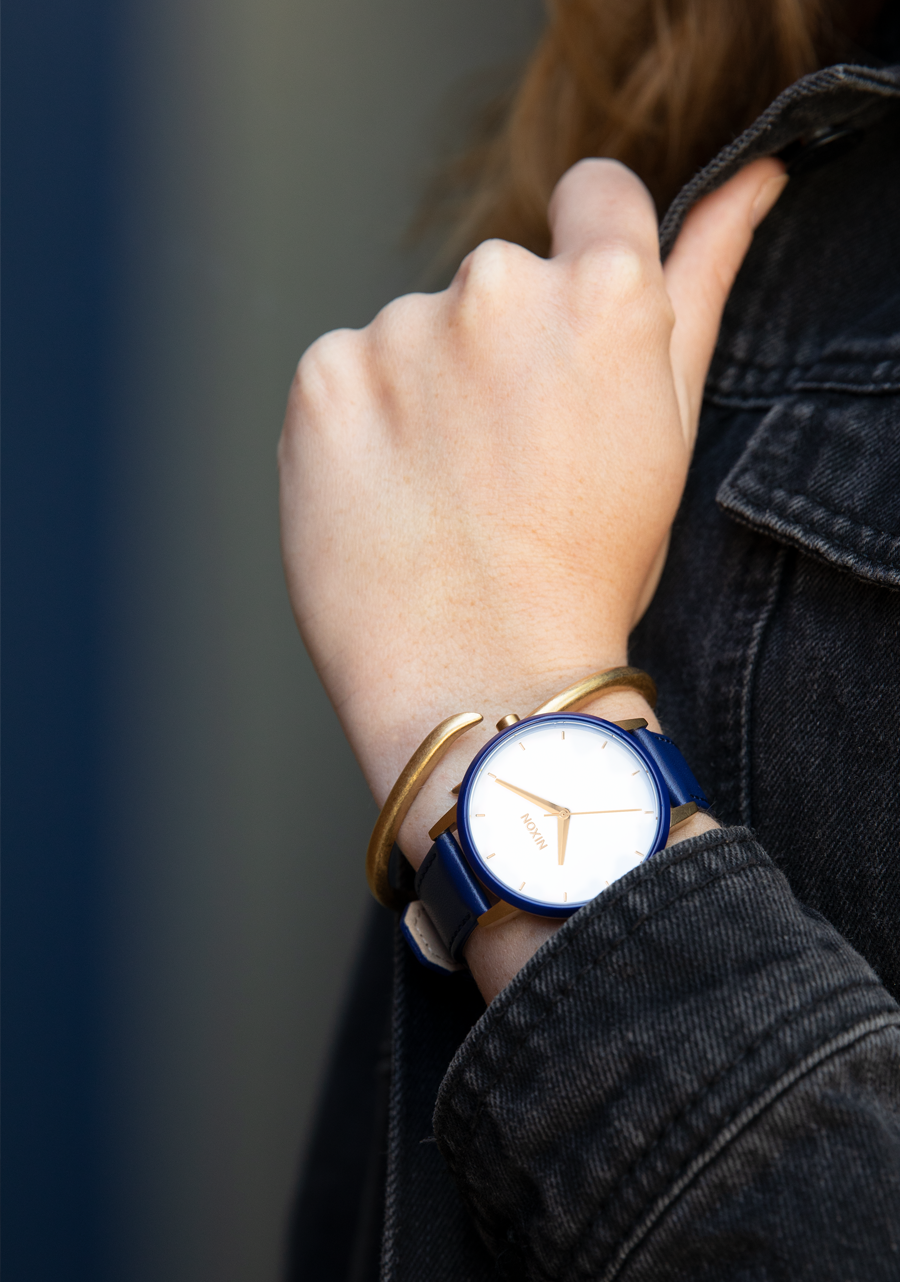 Kensington Leather Gold White Indigo View 6