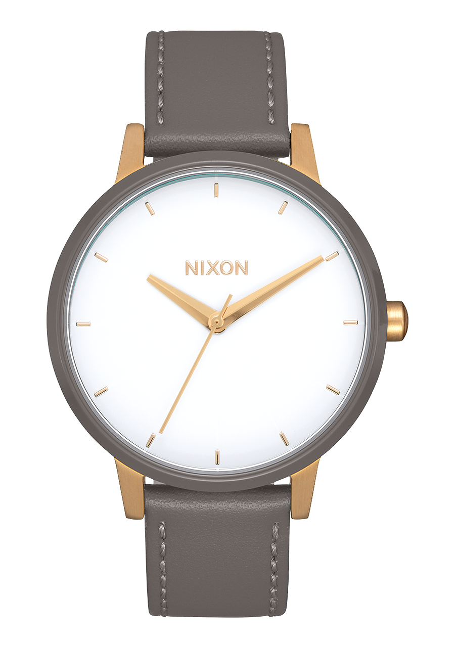 Kensington Leather Gold White Gray View 1