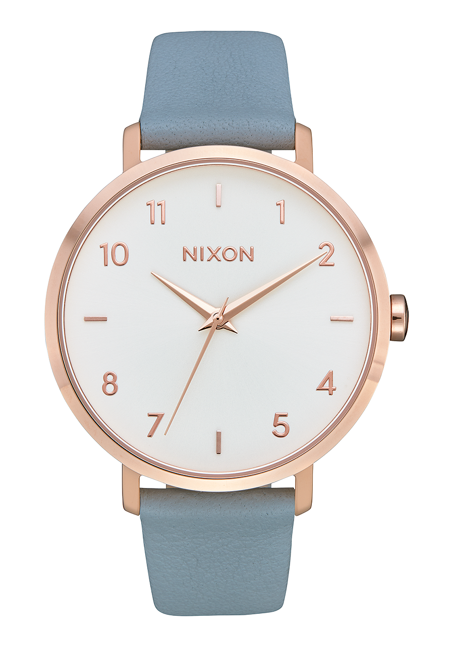 Arrow Leather Rose Gold Blue View 1