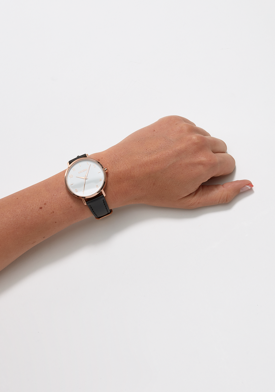 Arrow Leather Rose Gold White Black View 5