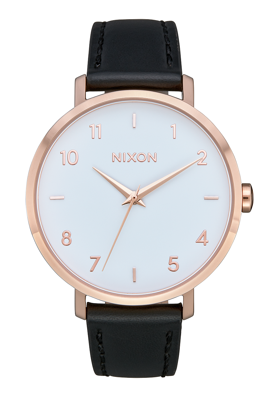Arrow Leather Rose Gold White Black View 1