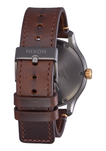 Patrol Leather Gunmetal Gold Dark Brown View 3