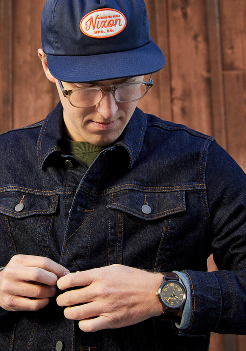 Patrol Leather Gunmetal / Gold