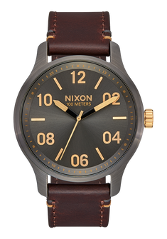 Patrol Leather Gunmetal / Gold