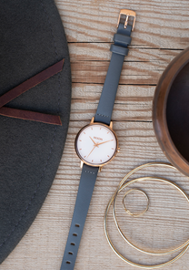 Medium Kensington Leather Rose Gold Gray View 5