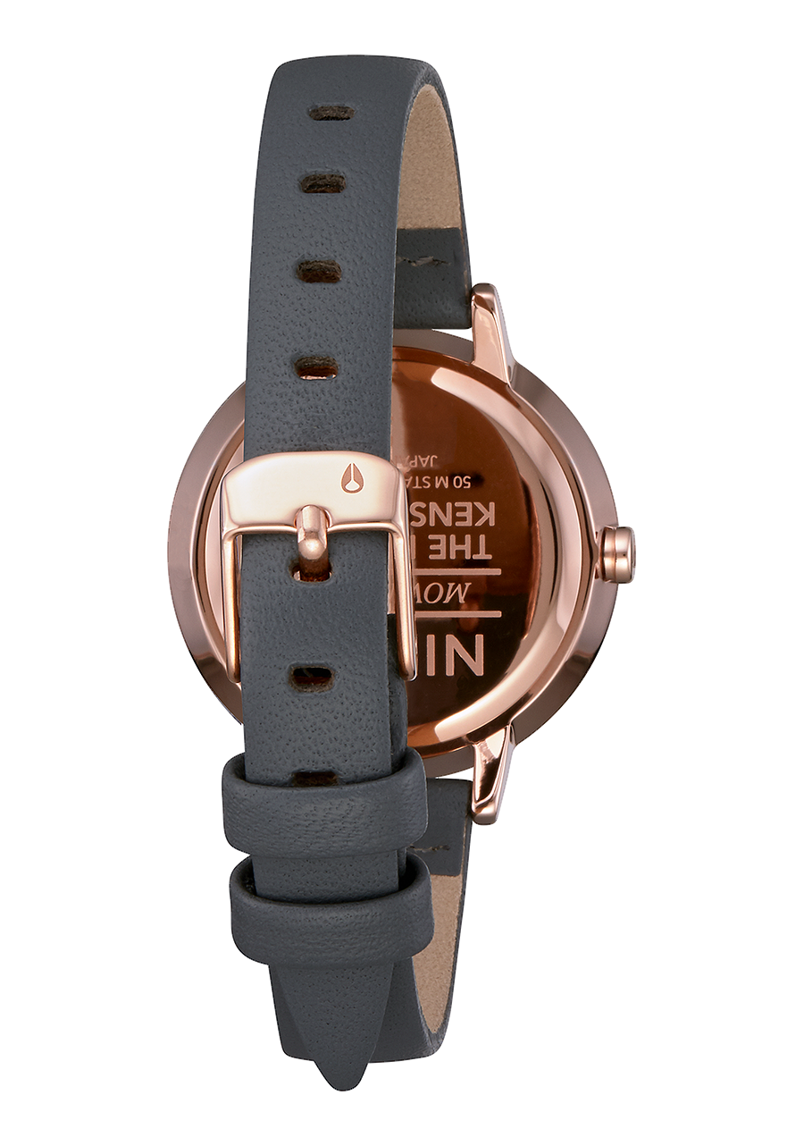 Medium Kensington Leather Rose Gold Gray View 3