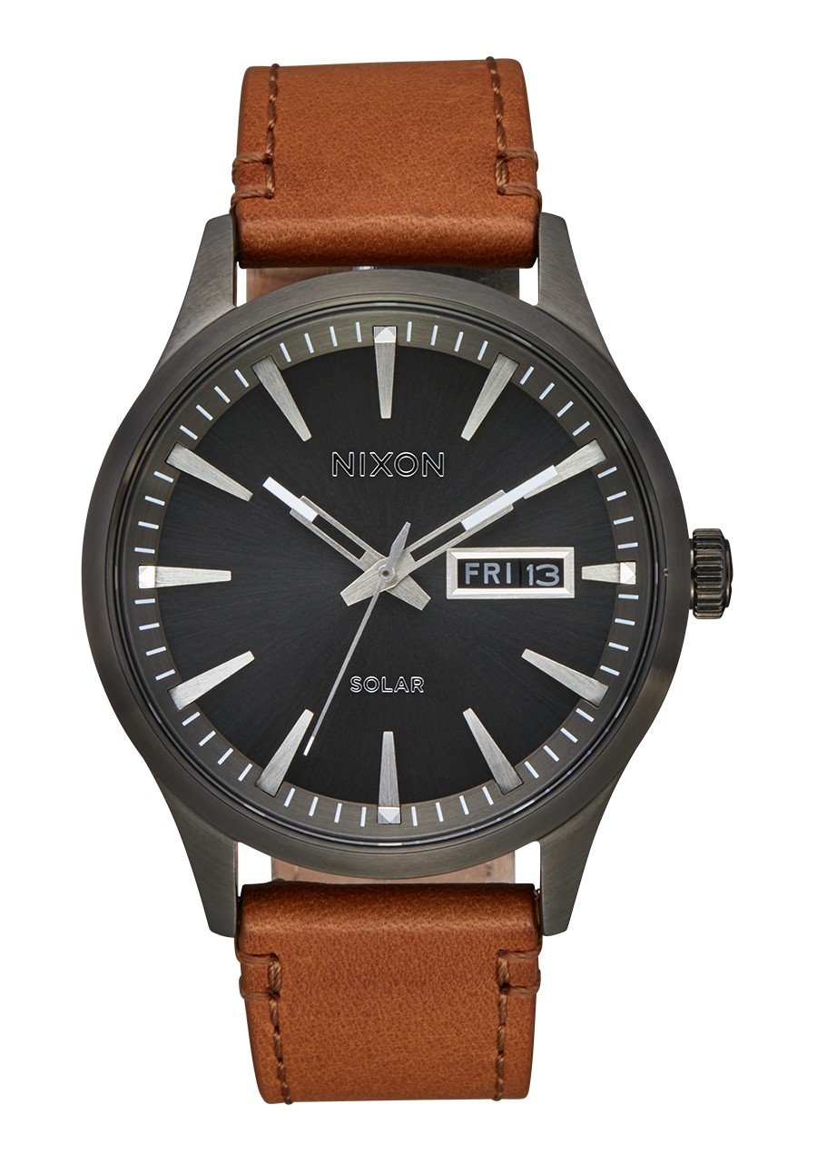 Sentry Solar Leather Gunmetal View 1
