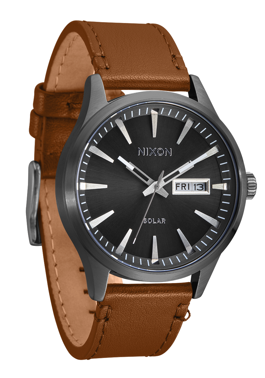 Sentry Solar Leather Gunmetal View 2