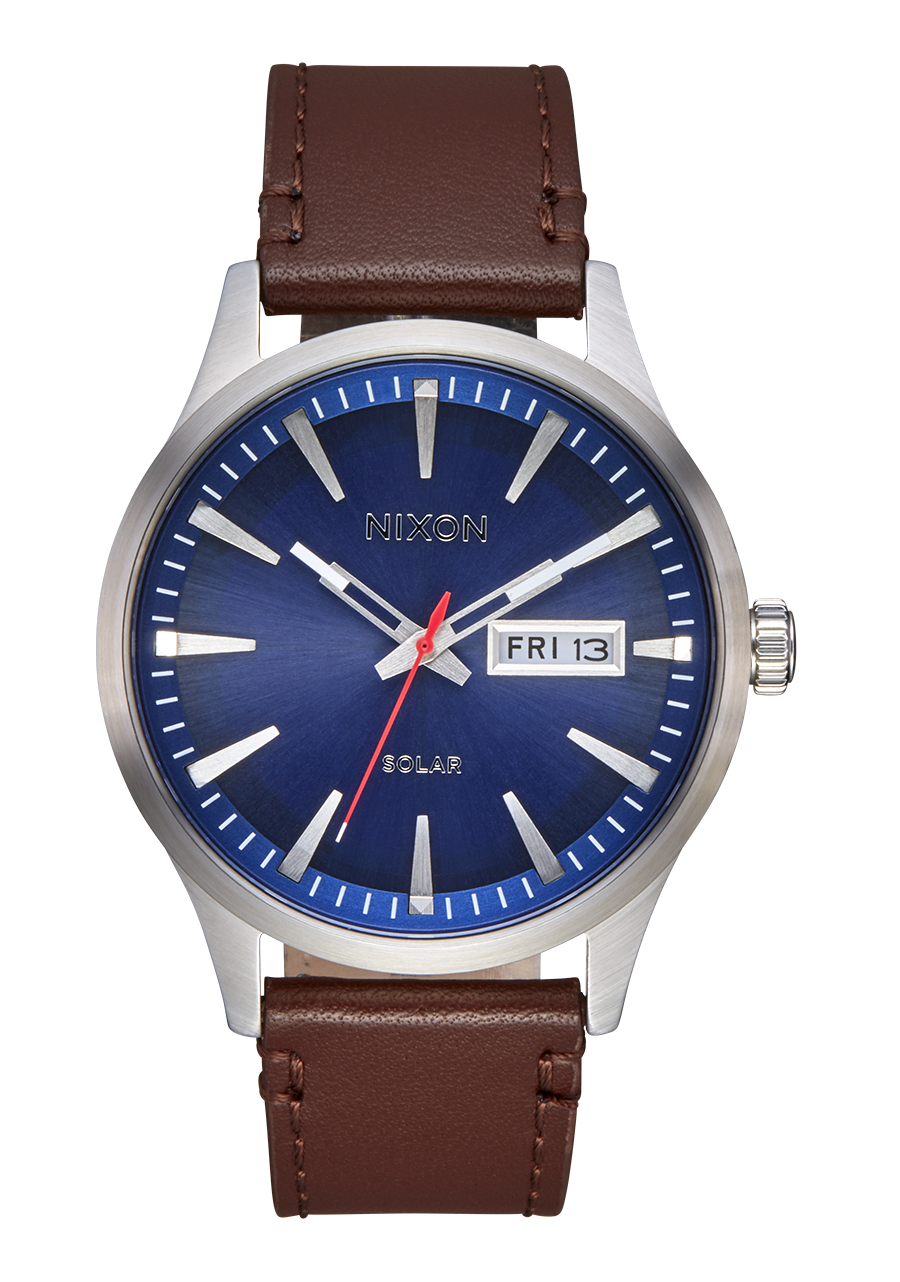 Sentry Solar Leather Navy Sunray / Silver View 1