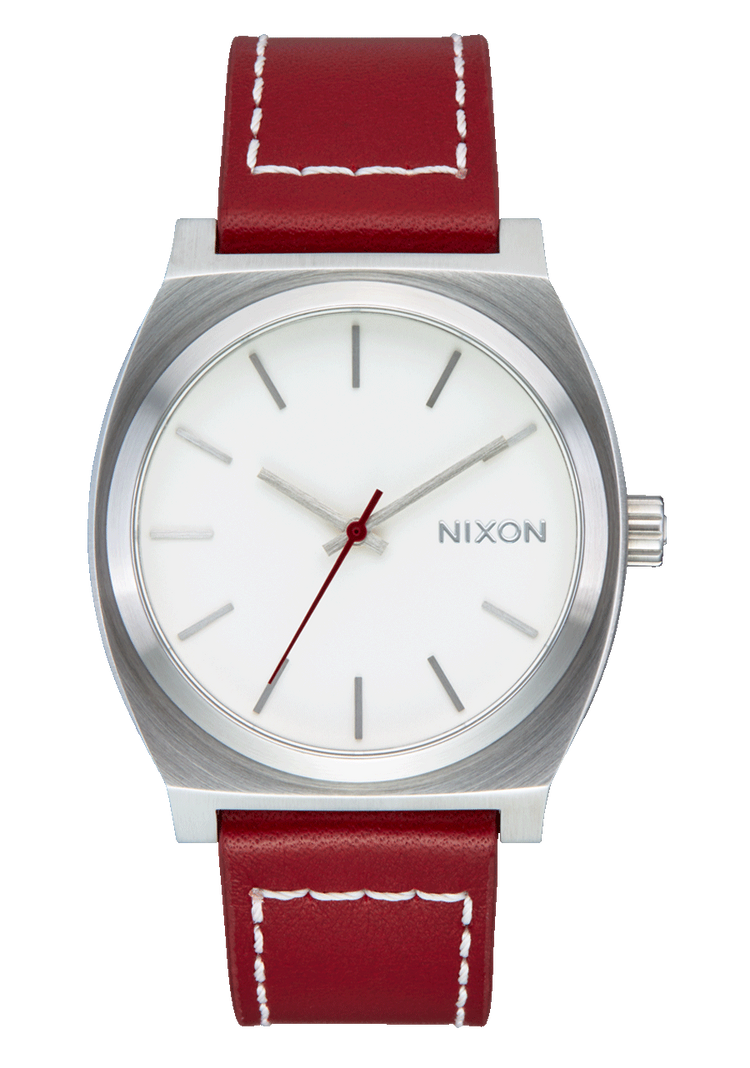 Time Teller Leather Silver / Egret / Cranberry