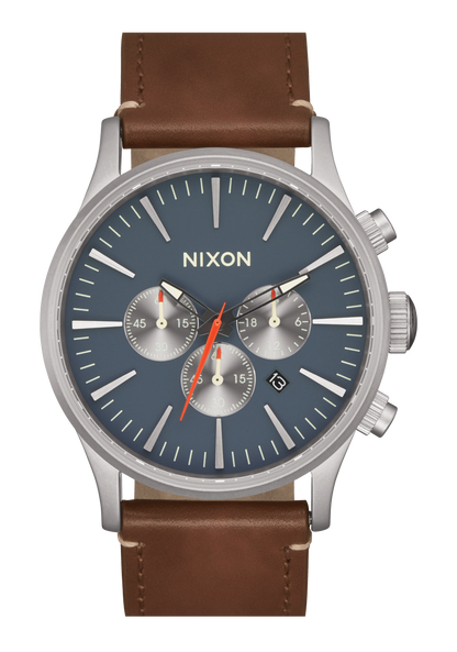 Sentry Chrono Leather - Lt Gunmetal / Basalt / Sienna View 1