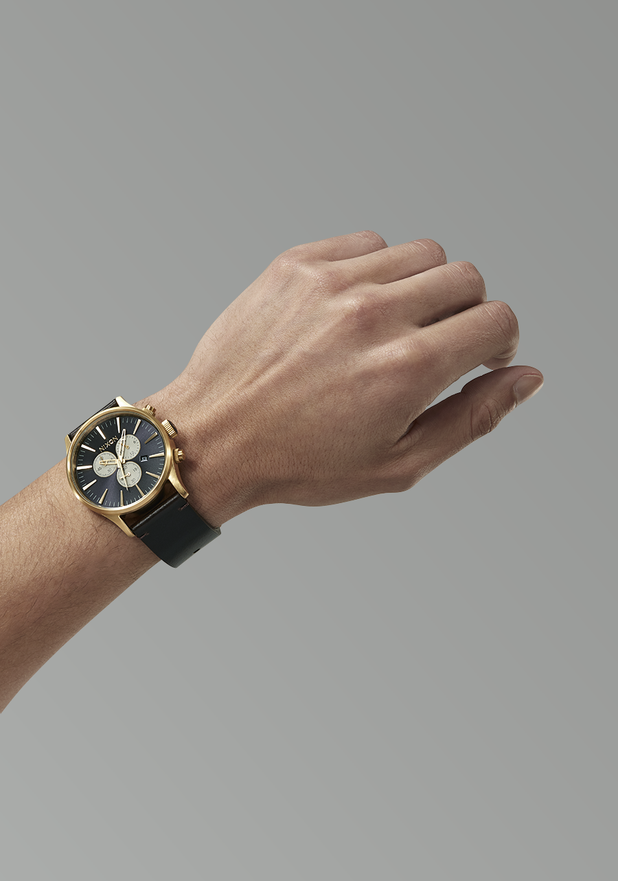 Sentry Chrono Leather V1 Gold / Indigo / Brown View 6