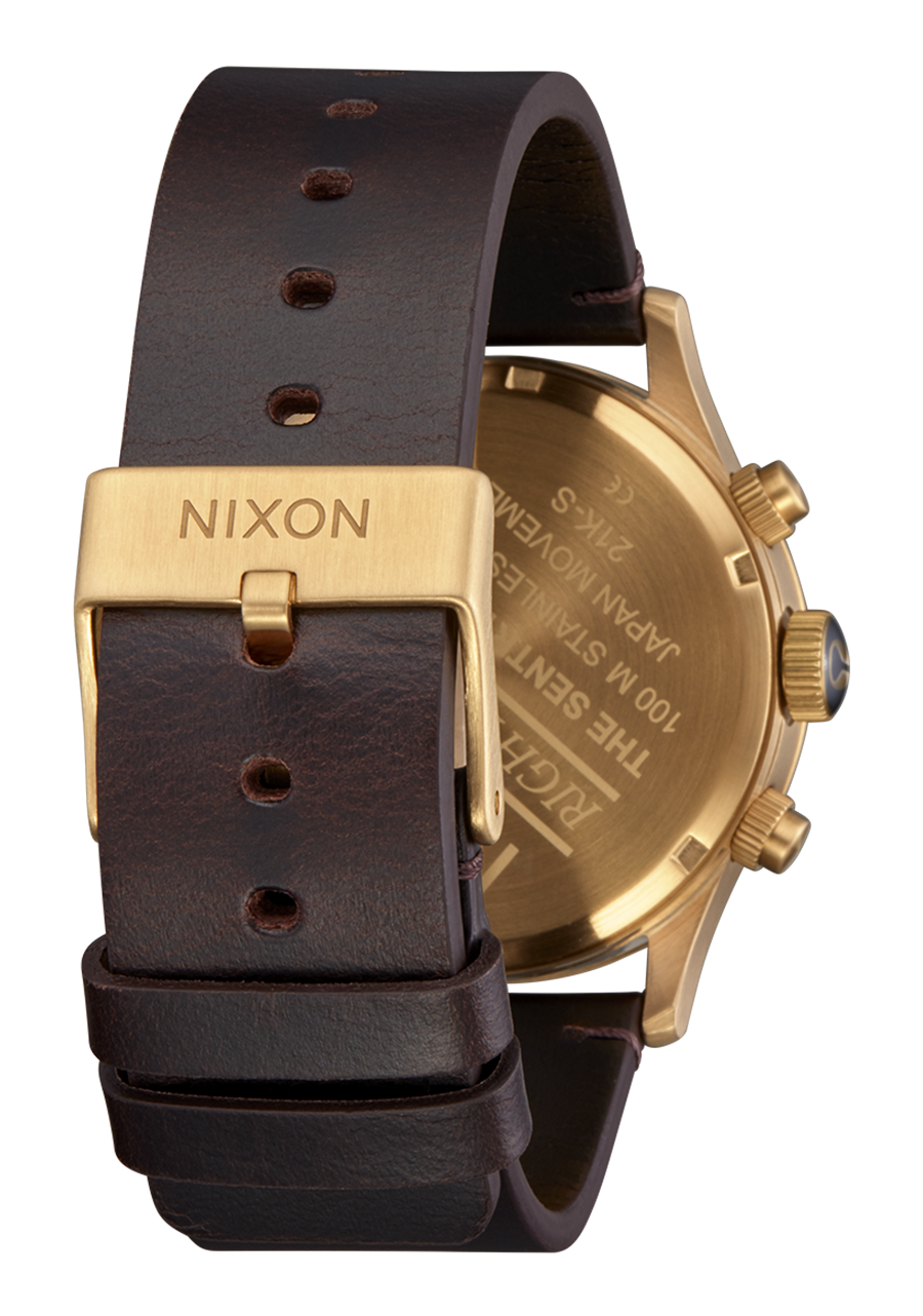 Sentry Chrono Leather V1 Gold / Indigo / Brown View 3