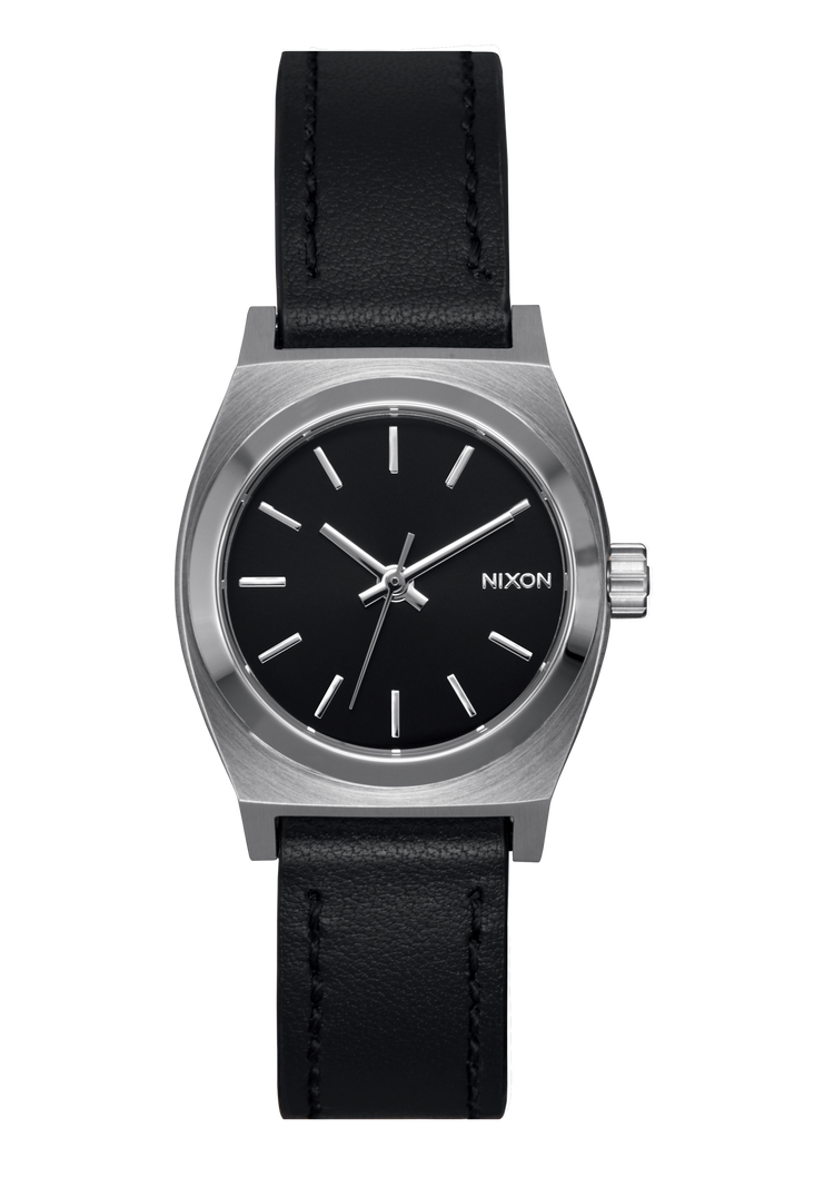 Small Time Teller Leather Silver / Black