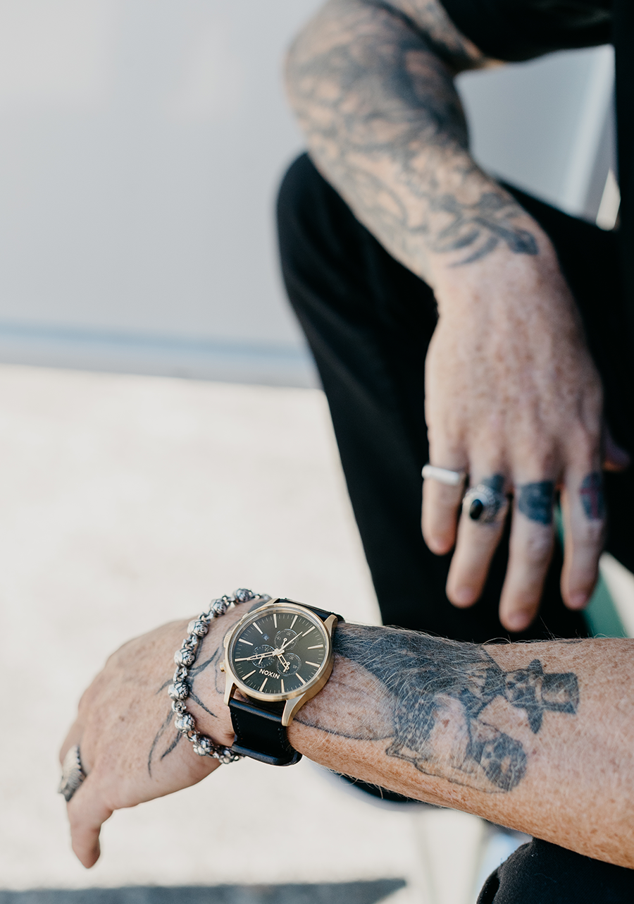 Sentry Chrono Leather Gold Black Black V1