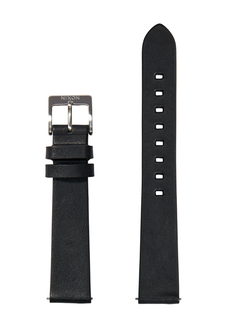 16mm Veg Tanned Leather Band Black