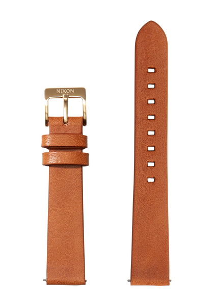 16mm Vegetable Tanned Leather Band - Saddle View 1