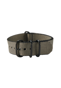 20mm One Piece #TIDE Recycled PET Strap Khaki / Black View 2