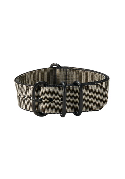 20mm Nylon #TIDE NATO Band - Khaki / Black View 2