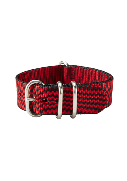 20mm Nylon #TIDE NATO Band - Red / Black View 2