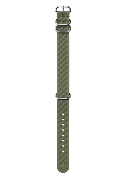 20mm FKM Rubber NATO Band - Olive View 1