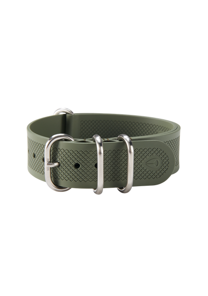 20mm FKM Rubber NATO Band - Olive View 2