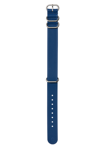 20mm FKM Rubber NATO Band - Navy / Blue View 1