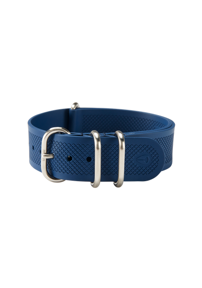 20mm FKM Rubber NATO Band - Navy / Blue View 2