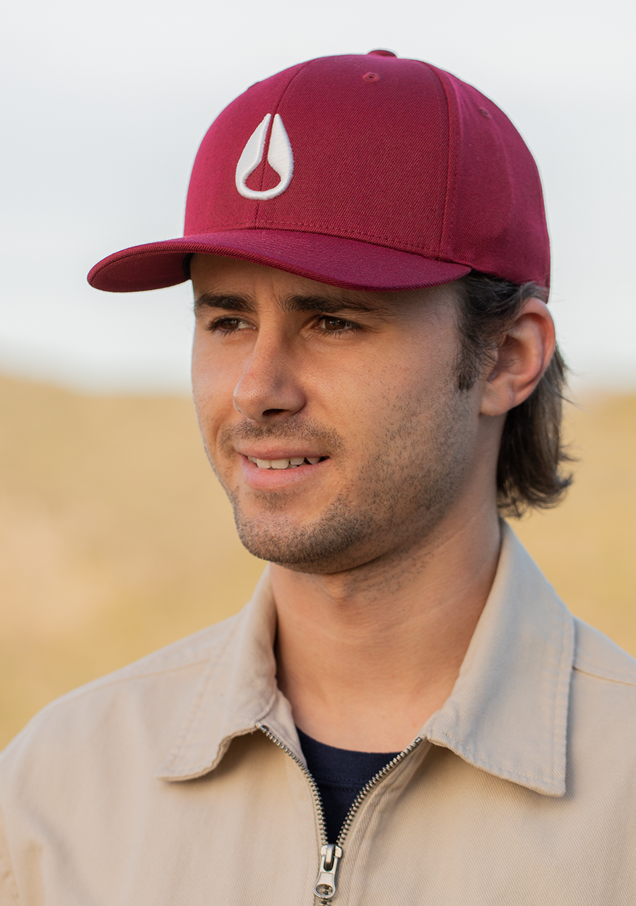 Deep Down FF Athletic Fit Hat Burgundy / White S/M