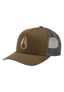 Iconed Trucker Hat Dark Olive View 1