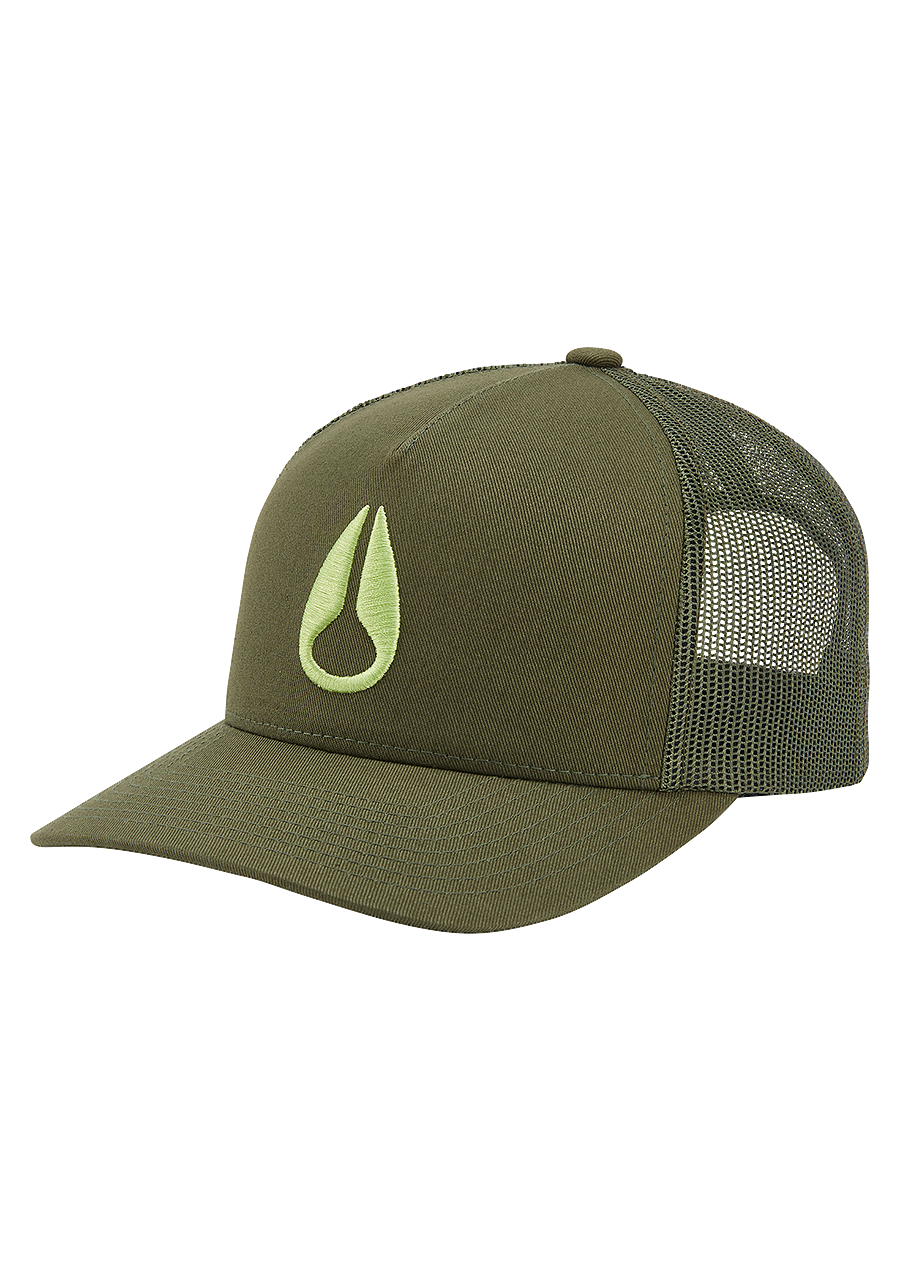 Iconed Trucker Hat Olive View 1
