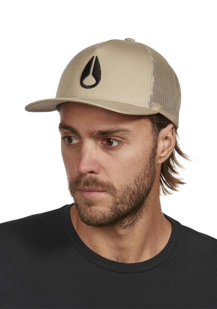 Iconed Trucker Hat All Khaki Black View 3