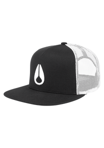 Deep Down Trucker Hat Black White Black View 1