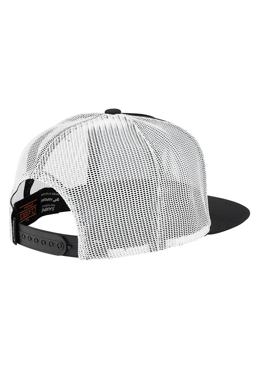 Deep Down Trucker Hat Black White Black View 2