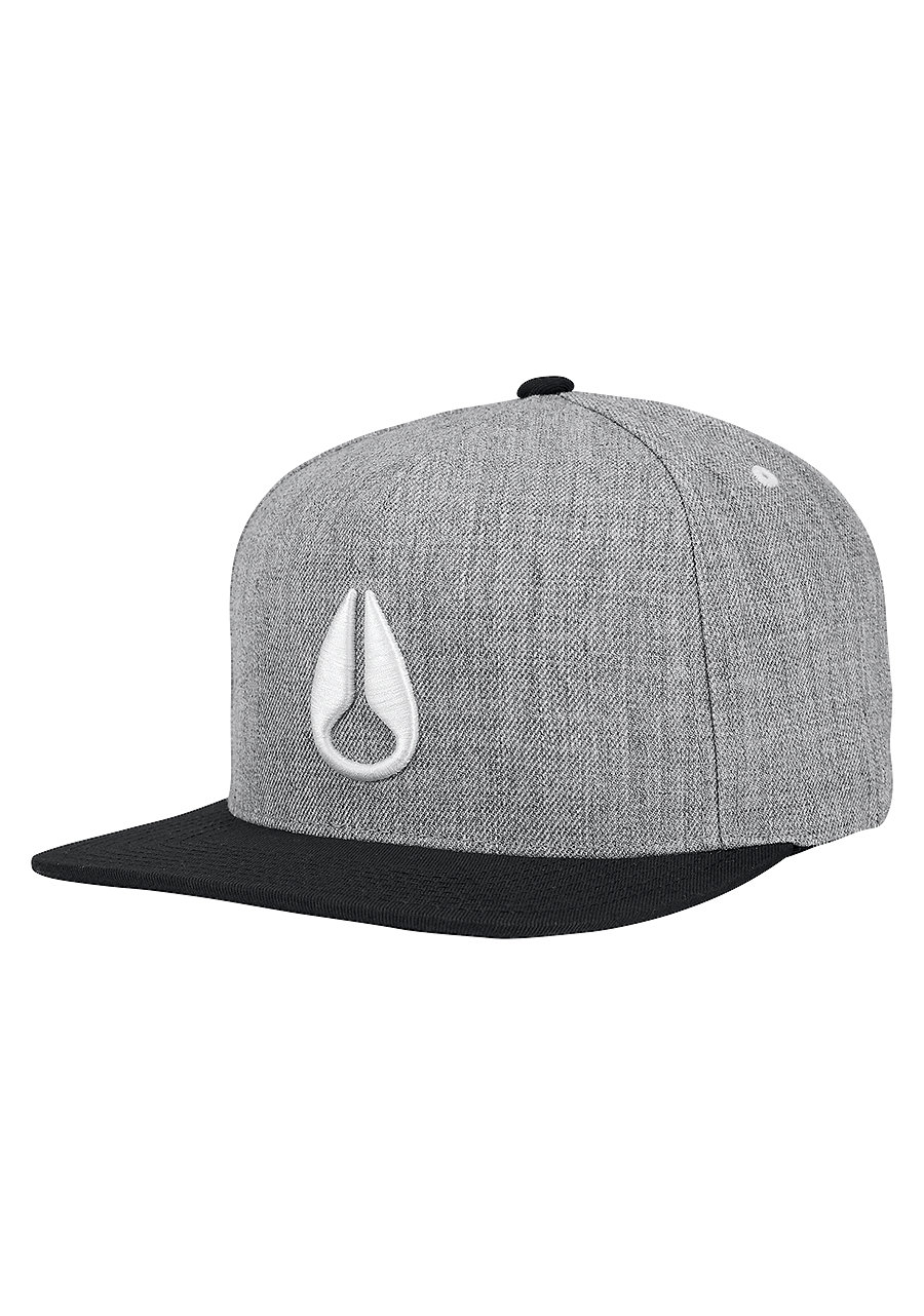 Simon Snap Back Hat Heather Gray Black White View 1