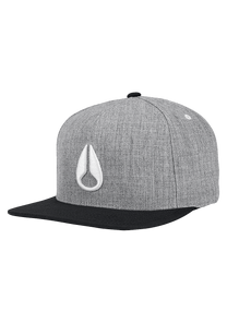 Simon Snap Back Hat Heather Gray Black White View 1